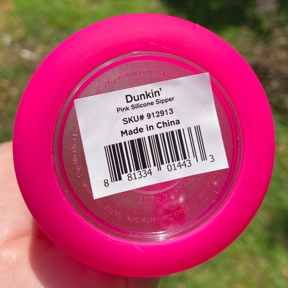 . Dunkin’ Donuts Hot Pink Silicone Sipper Tumbler - Picture 5 of 7